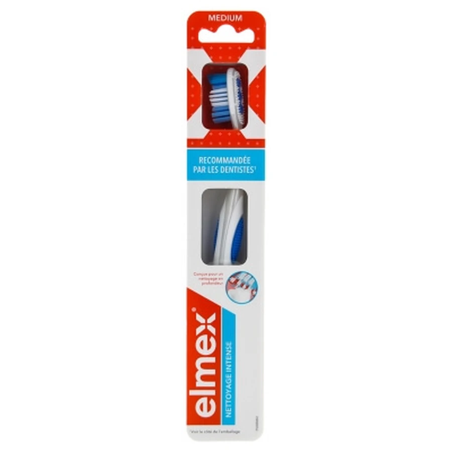 Cepillo de dientes Elmex de limpieza intensa, caña media