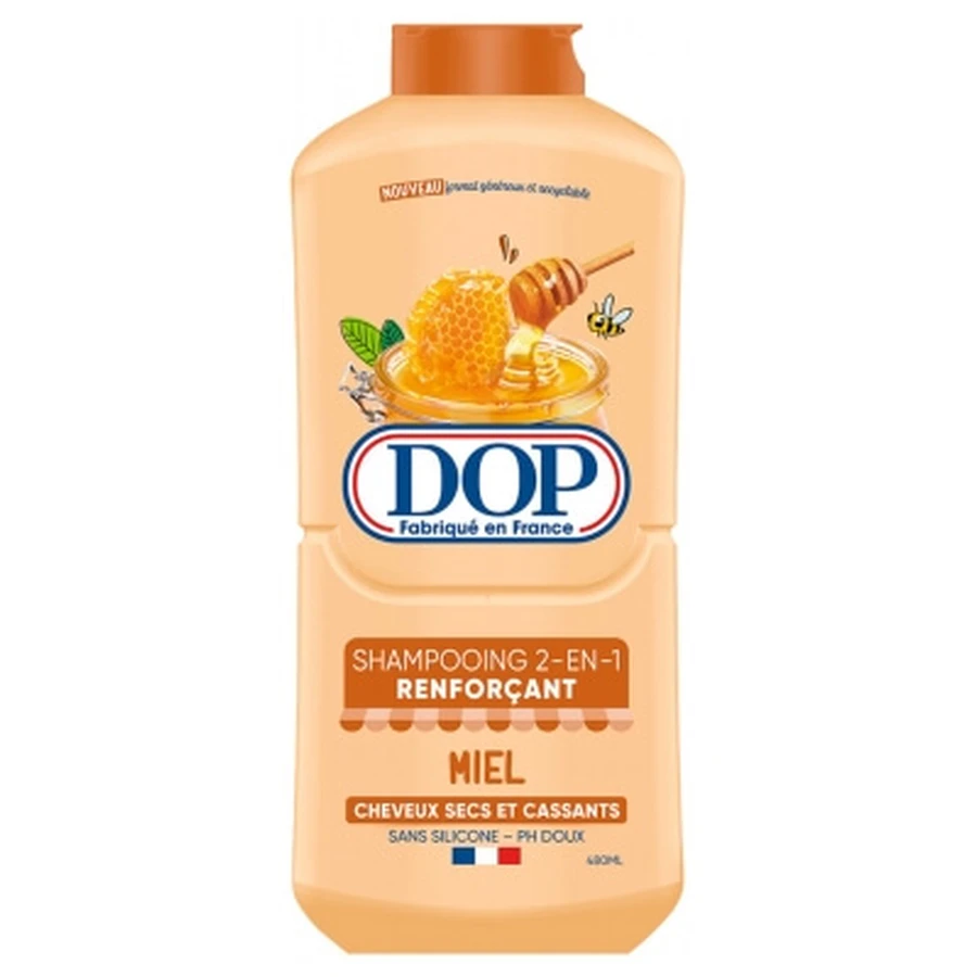 Dop 2-in-1 Versterkende Honingshampoo voor droog en broos haar, 480 ml