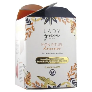 Lady Green biologische verzorgende lichaamszeep 100 g + roze konjac-spons