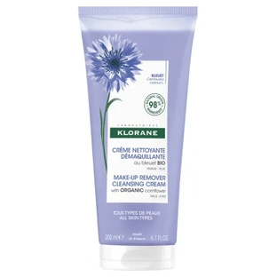 Crema limpiadora y desmaquillante de aciano ecológico de Klorane, 200 ml