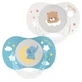 Luc and Léa Essentiel Night 2 Anatomical Pacifiers with Comfort Collar + 0–6 Months