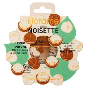 Florame Duo met hazelnootgeur: biologische lippenbalsem 15 ml + handcrème 30 ml