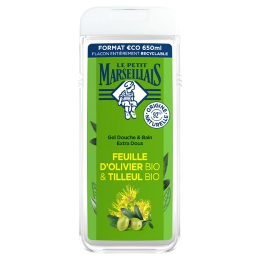 Le Petit Marseillais Extra Milde Douche- en Badgel met biologische olijfbladeren en linde, 650 ml