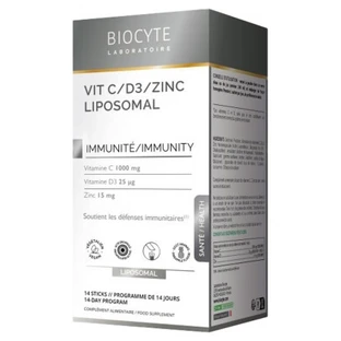Biocyte Liposomale vitamine C/D3/zink, 14 sticks