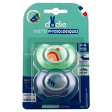 Dodie 2 Silicone Natural-Feel Pacifiers for Day and Night, 0–6 Months