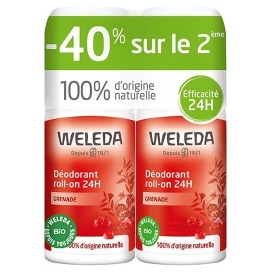 Desodorante en roll-on de 24 horas con granada de Weleda, paquete de 2 (2 x 50 ml)
