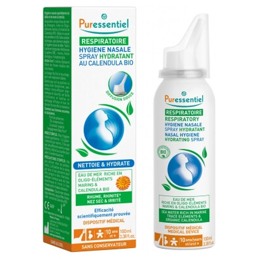 Puressentiel Respiratoire Hygiène Nasale Spray Hydratant au Calendula Bio 100 ml