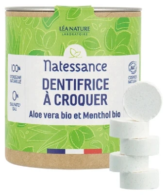 Natessance Chewable Toothpaste with Organic Aloe Vera and Organic…