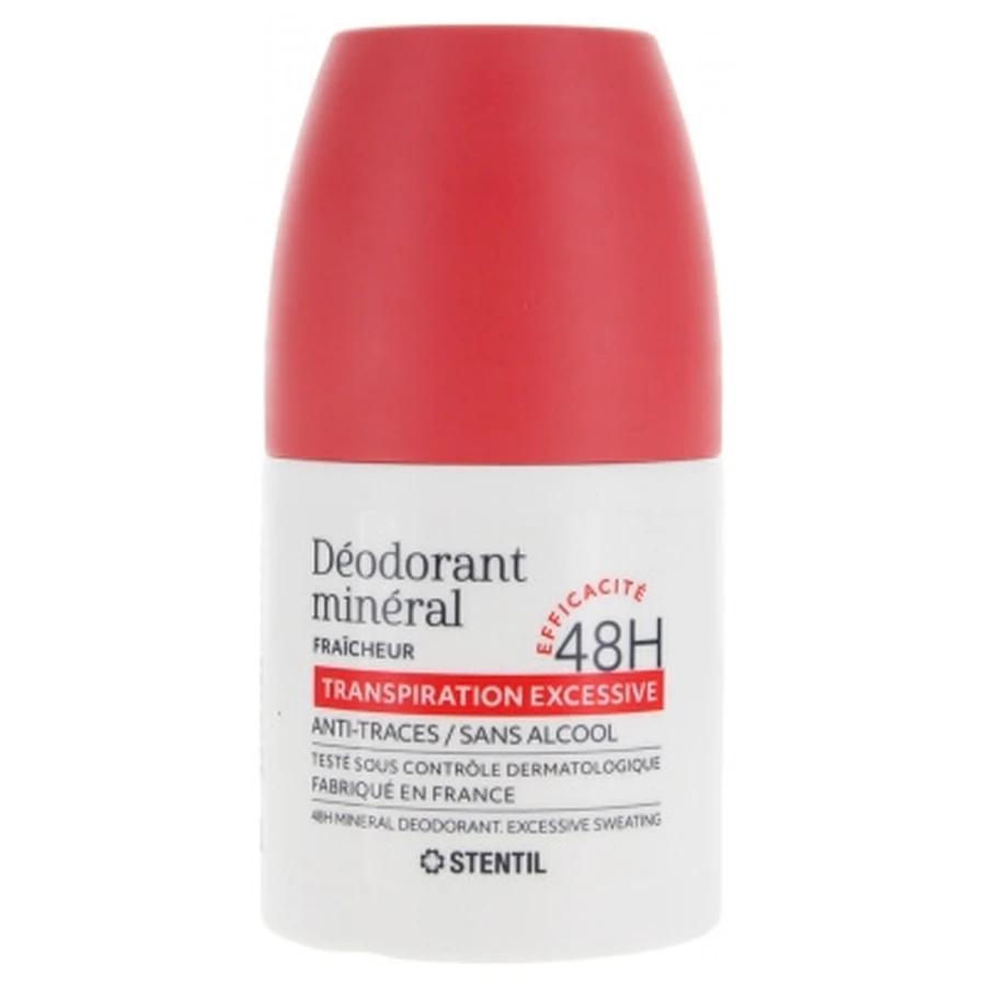 Desodorante mineral Stentil para la frescura y la sudoración excesiva, protección de 48 horas, 50 ml