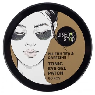 Parches hidrogeles tonificantes para los ojos con té Pu-Erh y cafeína de Organic Shop, 60 parches