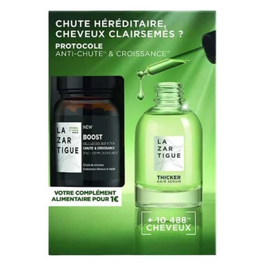 Lazartigue Serum voor voller haar en tegen haaruitval 50 ml + Haaruitval & Haargroei-booster 30 capsules