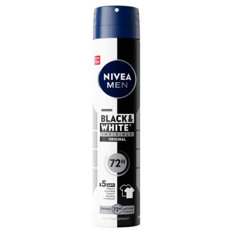 Nivea Men Black & White Invisible 72-Hour Antiperspirant Deodorant Spray, 250 ml