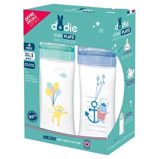 Dodie Sensation+ 330 ml, caudal 3, a partir de los 6 meses, juego de 2 biberones