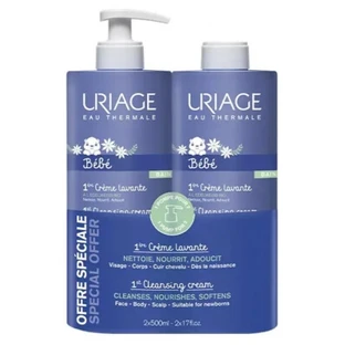 Uriage Baby 1st Reinigingscrème, 2-pack (elk 500 ml)