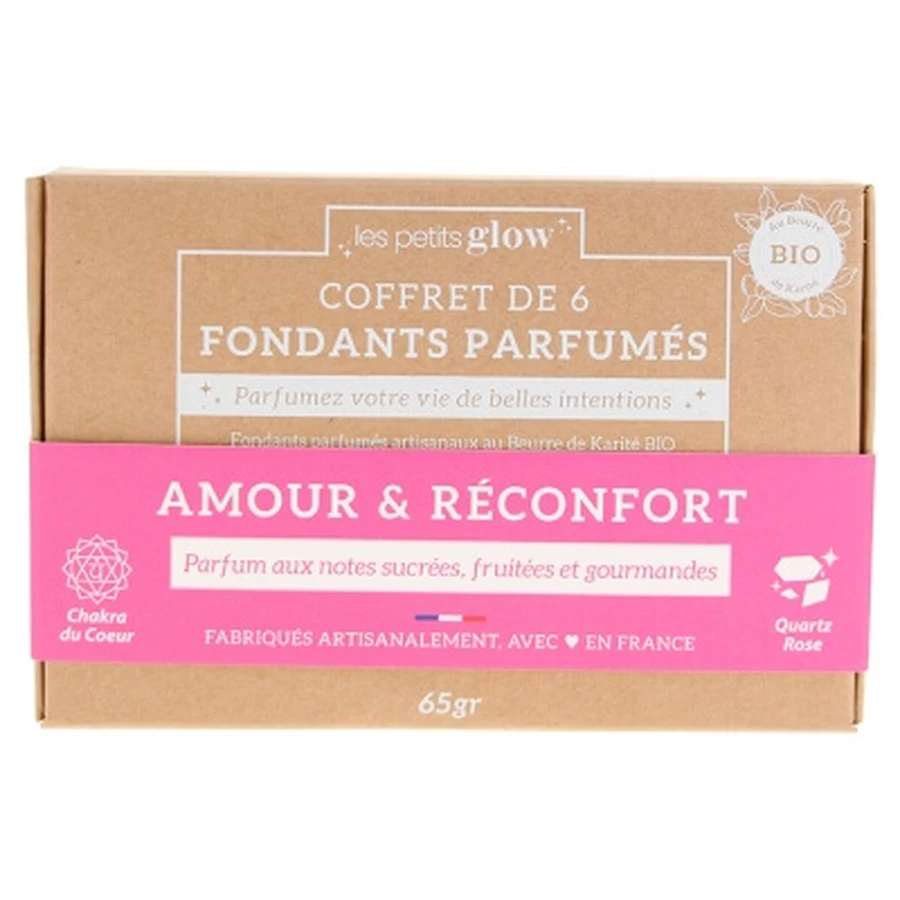 Set de regalo «Les Petits Glow» de Natura Square: 6 bálsamos corporales ecológicos con aroma «Love & Comfort», 65 g