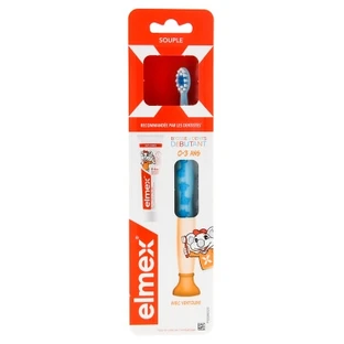 Elmex Soft Toothbrush for Beginners, Ages 0–3 + Mini Anti-Cavity Toothpaste, Ages 0–6, 12 ml