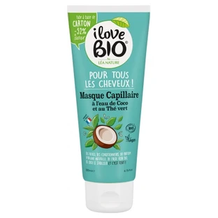 Mascarilla capilar «I Love Bio» con agua de coco ecológica y té verde, 200 ml