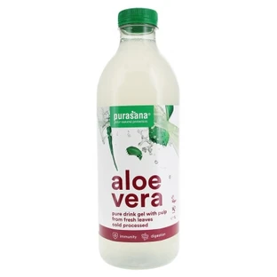 Purasana Bio-Aloe-Vera-Gel zum Trinken mit Fruchtfleisch, 1 l