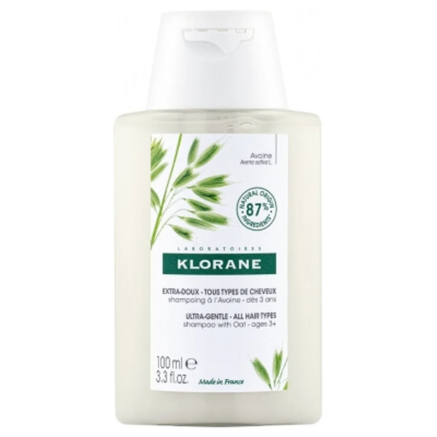 Klorane Extra-Suave - Champú de avena para todo tipo de cabello, 100 ml