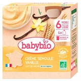 Babybio Organic Vanilla Semolina Cream, 6 Months and Up, 4 Pouches of 85 g