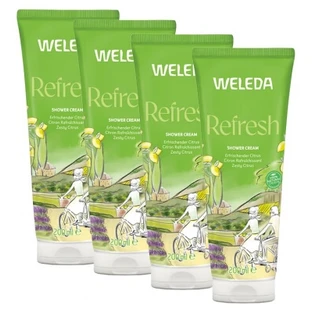 Crema de ducha revitalizante de cítricos de Weleda, paquete de 4 (200 ml cada una)