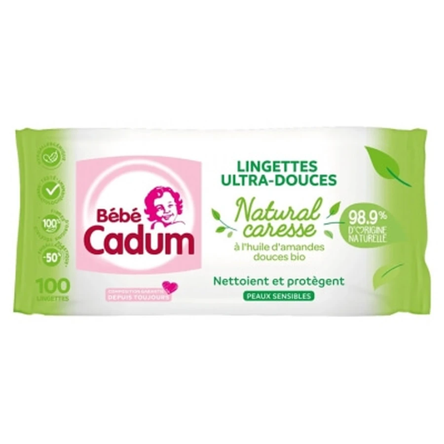 Cadum Baby Cadum Ultra-Gentle Wipes for Sensitive Skin, 100 Wipes