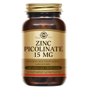 Solgar Picolinato de zinc 15 mg, 100 cápsulas vegetarianas