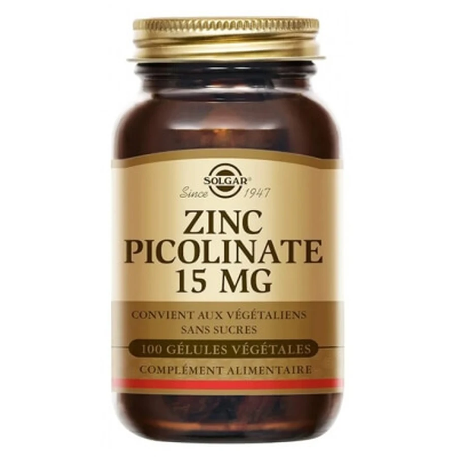 Solgar Zinc Picolinate 15 mg, 100 Vegetarian Capsules