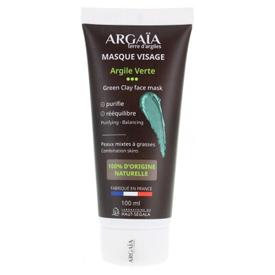 Mascarilla facial de arcilla verde Argaïa, 100 ml