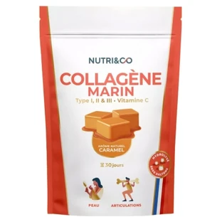 Nutri&Co: Colágeno marino de los tipos I, II y III con vitamina C, 180 g