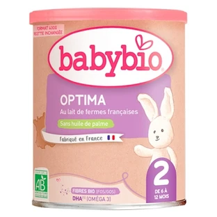 Babybio Optima 2 mit Milch von französischen Bauernhöfen, für Babys im Alter von 6 bis 12 Monaten, Bio, 400 g