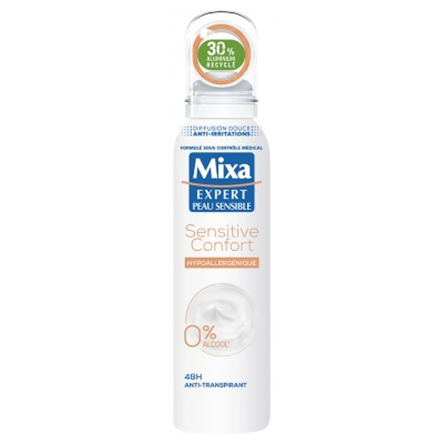Mixa Expert Peau Sensible Sensitive Confort Anti-Transpirant Hypoallergénique 48H Spray 150 ml