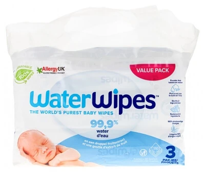Waterwipes, Pack of 3 x 60 Wipes