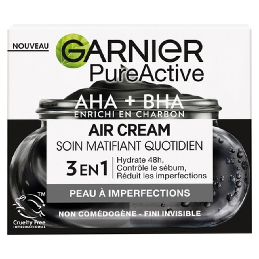 Garnier PureActive Air Cream: tratamiento matificante diario 3 en 1, 50 ml