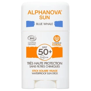 Alphanova Sun Stick para el rostro, Ballena azul, SPF 50+, ecológico, 12 g