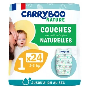 Carryboo Nature Natural Diapers, 24 Diapers, Size 1 (2–5 kg)