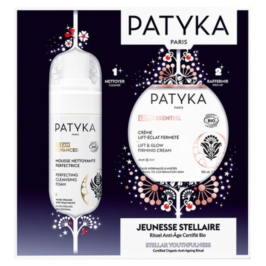 PATYKA Lift Essentiel: Crema reafirmante y iluminadora ecológica, 50 ml + Espuma limpiadora perfeccionadora ecológica de regalo, 100 ml