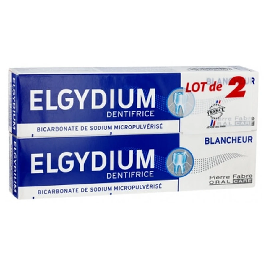 Pasta dentífrica blanqueadora Elgydium, paquete de 2 (75 ml cada una)