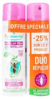 Puressentiel Lice Repellent Spray, 2-Pack (75 ml each)