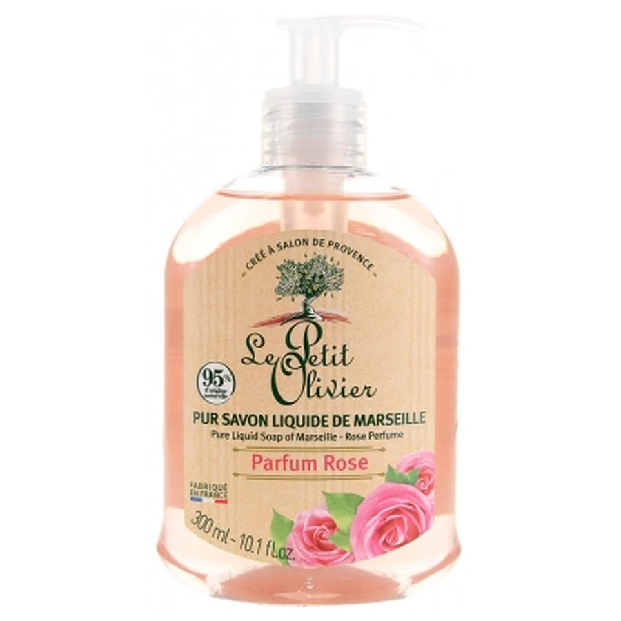 Jabón líquido «Le Petit Olivier Pure Marseille», aroma a rosa, 300 ml
