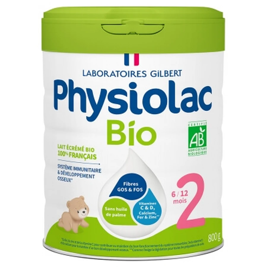 Physiolac Bio 2, 6 tot 12 maanden, 800 g