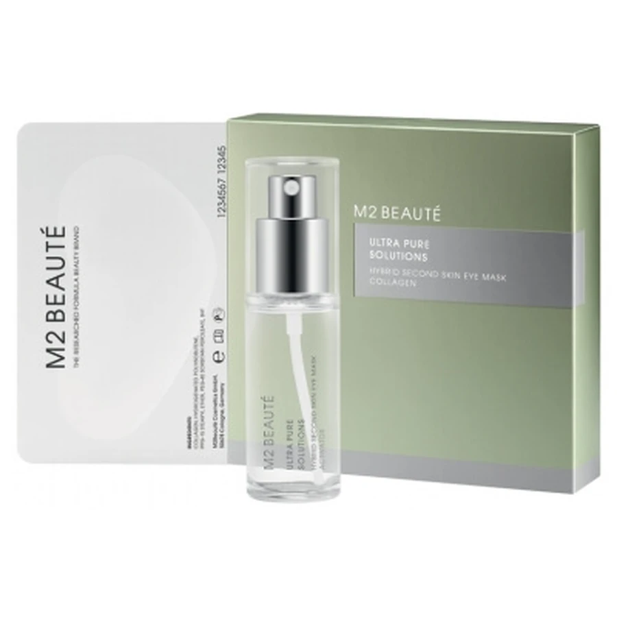 M2 BEAUTÉ Ultra Pure Solutions: mascarilla híbrida para el contorno de los ojos «Second Skin» con colágeno, 30 ml