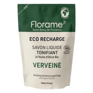 Jabón líquido orgánico revitalizante de verbena de Florame, recambio ecológico, 470 ml