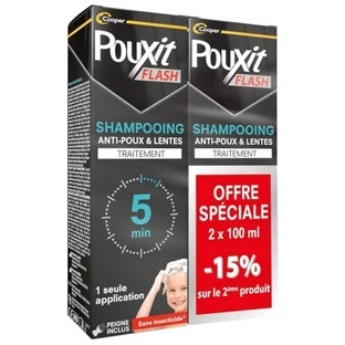 Pouxit Flash Anti-Lice and Nits Treatment Shampoo, 2 x 100 ml, Special Offer