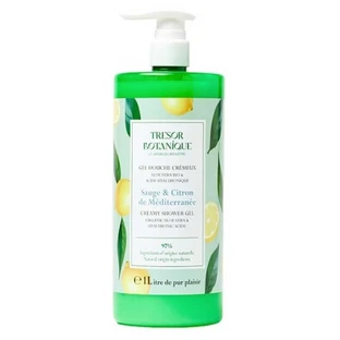 Gel de ducha cremoso Trésor Botanique con salvia y limón mediterráneo, 1 L