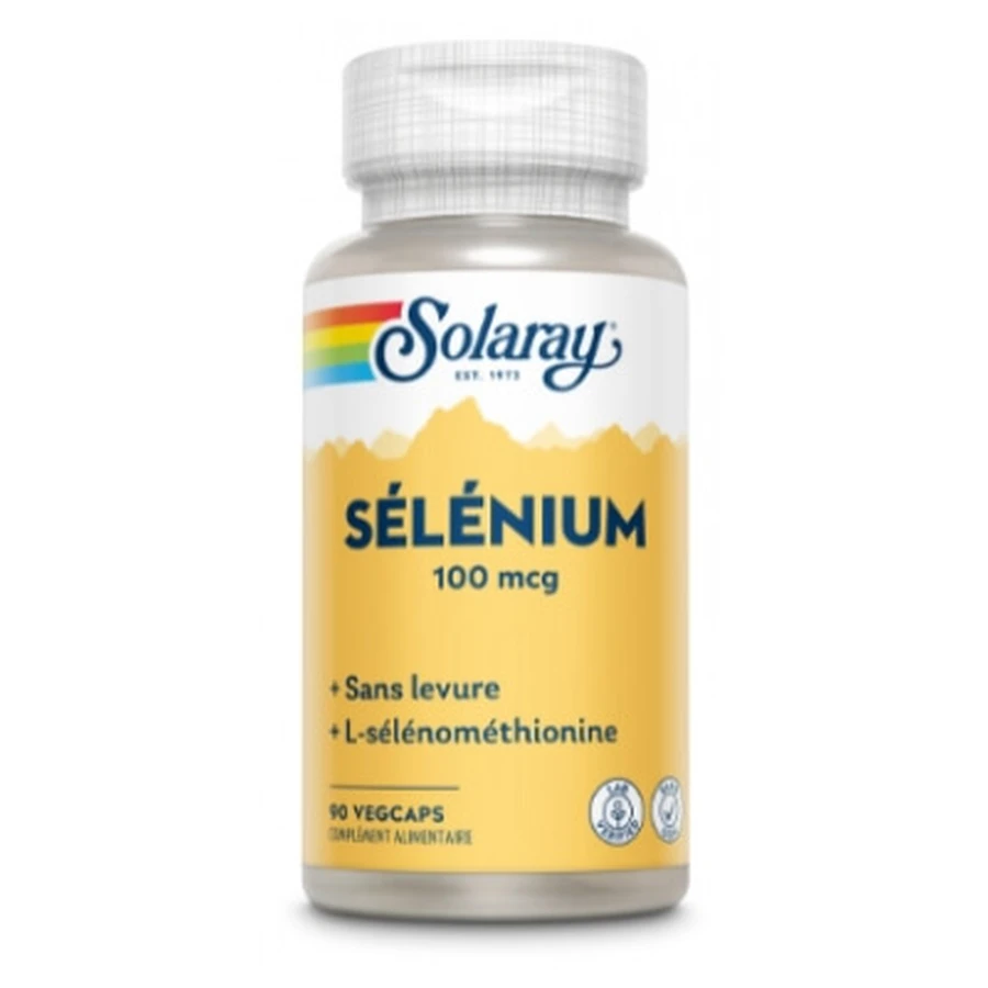 Solaray Selenium 100 mcg, zonder gist, 90 vegetarische capsules