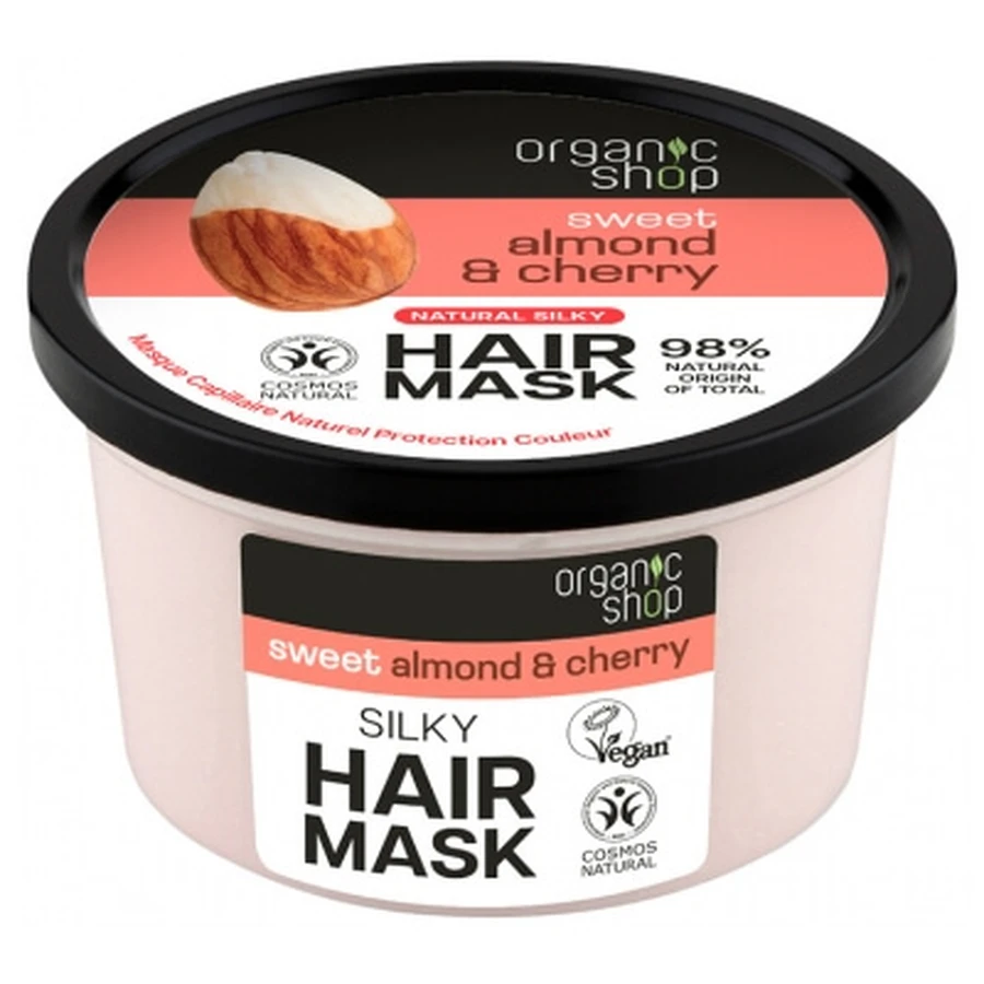 Organic Shop Natural Hair Mask for Color Protection with Almond and Cherry, 250 ml