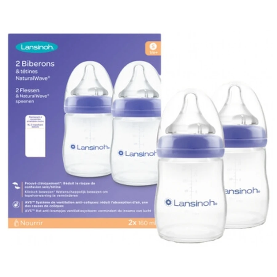 Lansinoh Natural Wave, 2 Flaschen, ab 1 Monat, 160 ml