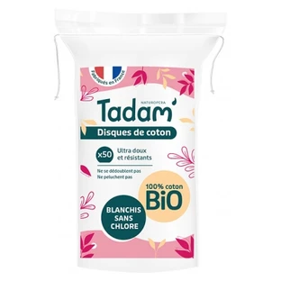 „Tadam“ Ovale Wattepads aus Bio-Baumwolle, 50 Stück