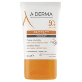 A-DERMA Protect Pocket Fluido Invisible, Protección Muy Alta, 30 ml